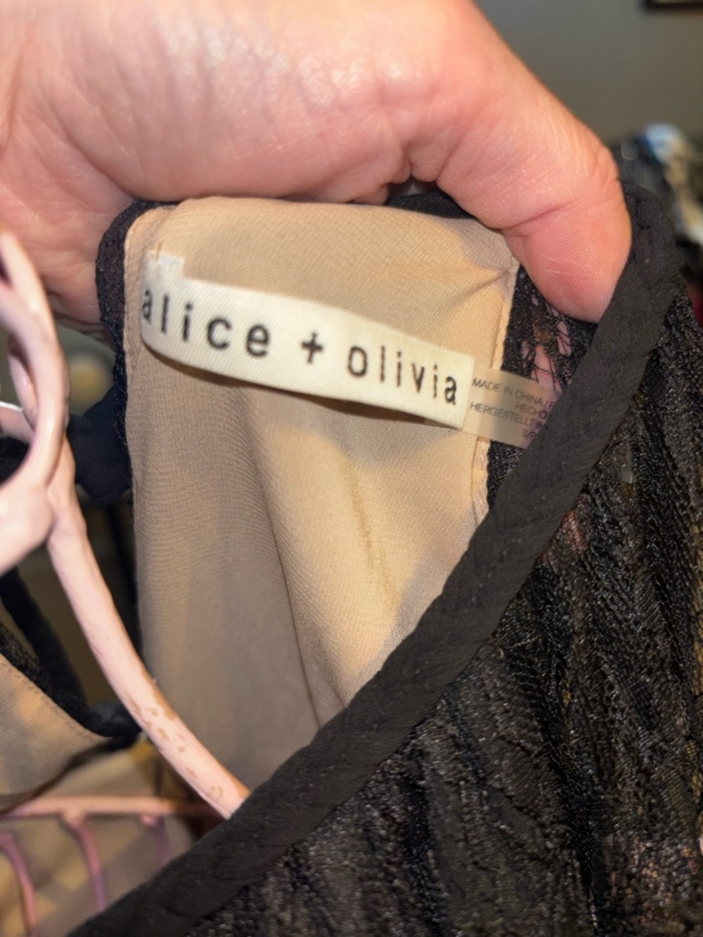 Alice + Olivia Beige and Asymmetrical Hem Dress with Cutouts - Picture 6 of 7